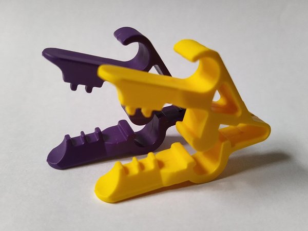 Purple and yellow Sock clip, 10pcs